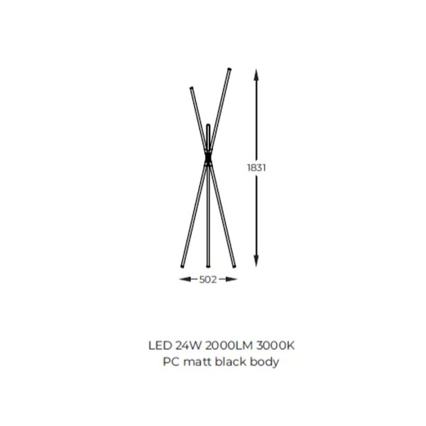 Торшер Zuma Line 1005 Lautaro Led 3x24W 3000K IP20 - фото №1