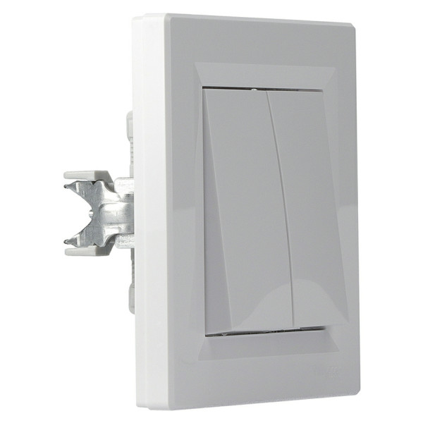 Вимикач 2-кл. білий Asforа, EPH0300121 - фото №4