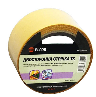 Двостороння стрічка Elcor 40206774 TEFB5003 на тканинній основі 50мм (3м)