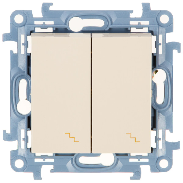 Вимикач прохідний двоклавішний Simon 10 кремовий