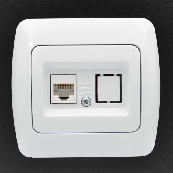 Розетка ELBI ZIRVE Fixline белая компьютерная 1-я CAT6 ( 501-000201-247 ) - фото №4