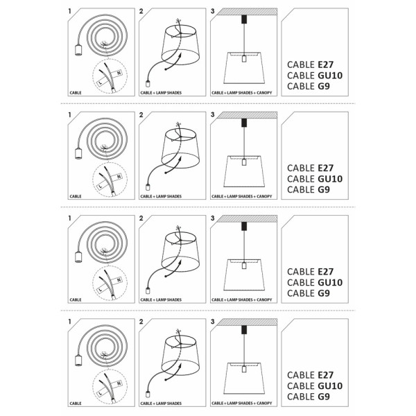 Електрический провод Nowodvorski 38635 Cameleon Cable 1,5m GU10 10W IP20 Bl - фото №1