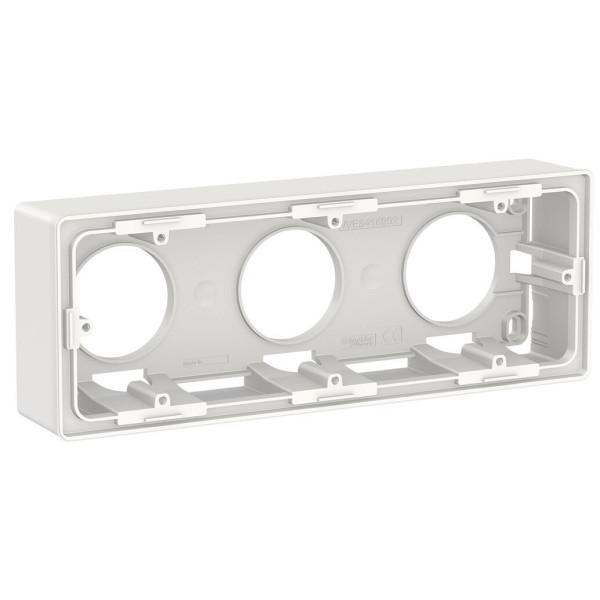 Трипостова коробка Schneider Electric NU800618 для відкритої установки (біла)