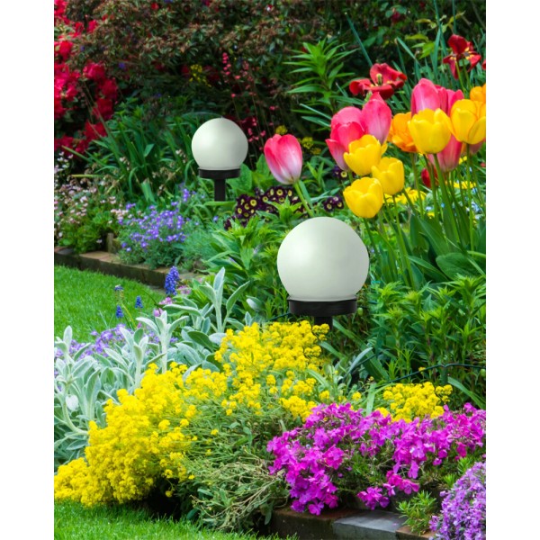 Вуличний світильник на сонячній батареї Goldlux 304711 Ball LED 6500K IP44 чорний - фото №1