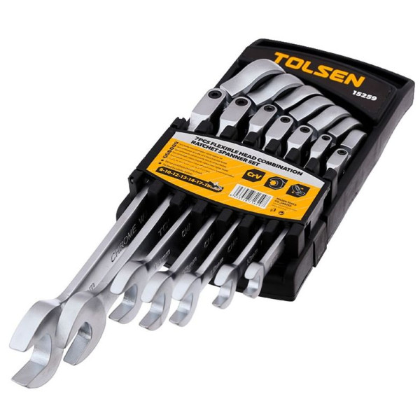 Комплект гибких храповых ключей Tolsen (15259) (7шт) - фото №1