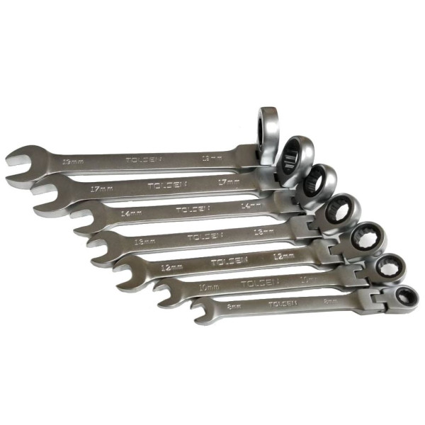 Комплект гибких храповых ключей Tolsen (15259) (7шт) - фото №8