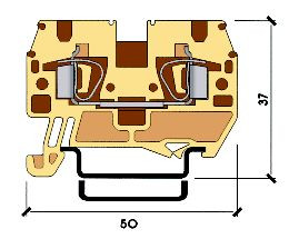 Синя пружинна клема Schrack IK201002A тип HMM.2 2,5 мм² - фото №1