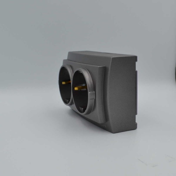 Розетка Nilson Themis антрацит 2-на з заземленням ( 26161025 ) - фото №2