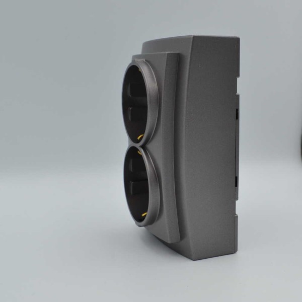 Розетка Nilson Themis антрацит 2-на з заземленням ( 26161025 ) - фото №5