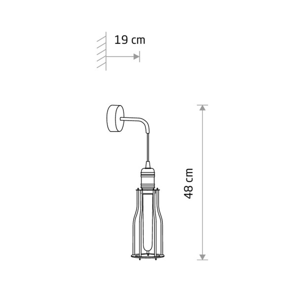 Бра, настінний світильник Nowodvorski 6605 Workshop E27 1x25W IP20 чорний - фото №2