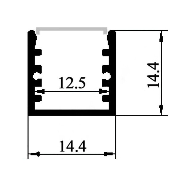 LED-профіль алюмінієвий, 2 метра (ЛП14) - фото №1
