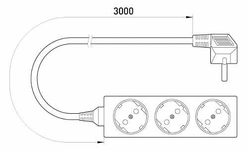 Подовжувач E.Next e.es.3.3.z.b 3 гнізда 3м з з/к (s042004) - фото №1