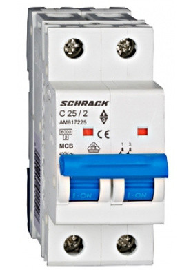 Електричний автомат 25А 2P 6кА, Schrack Technik