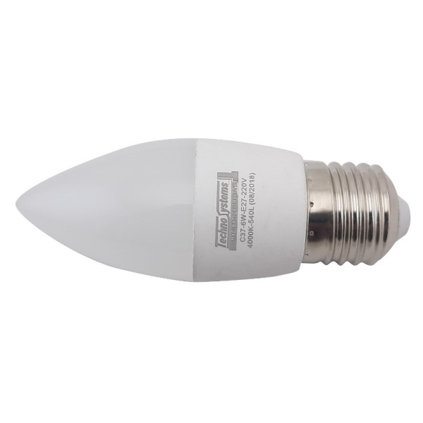 Світлодіодна лампа TNSy LED Bulb-C37-6W-E27-220V-4000K-540L ICCD (TNSy5000038) - фото №4