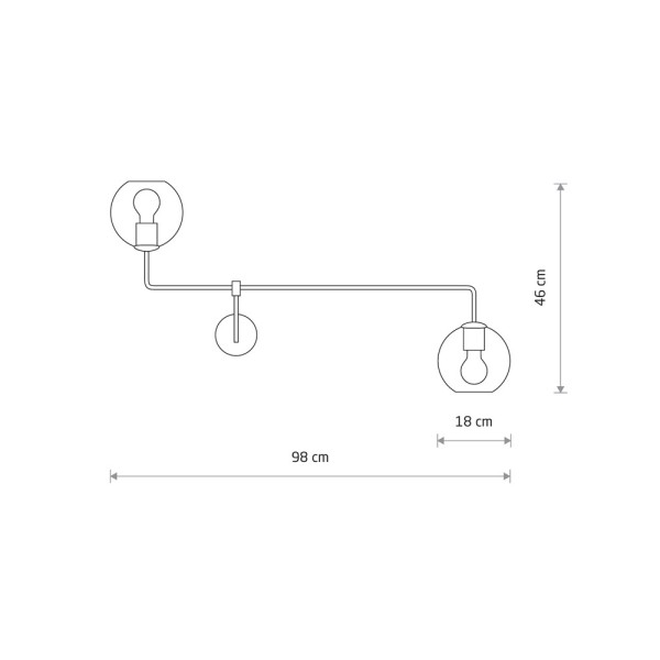 Бра, настінний світильник Nowodvorski 9362 Monaco E27 2x25W IP20 чорний - фото №2
