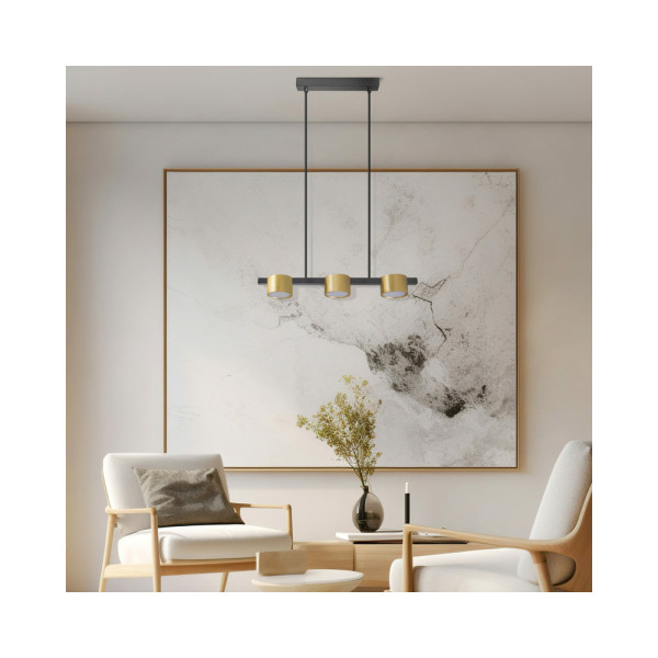 Подвесной светильник, люстра над столом, барной стойкой Goldlux 327321 Mirella GX53 3x6W IP20 Золотой - фото №1