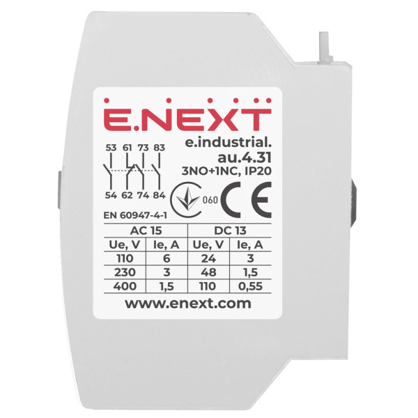 Додатковий контакт E.Next e.industrial.au.4.31 3NO+1NC (i0140004) - фото №5