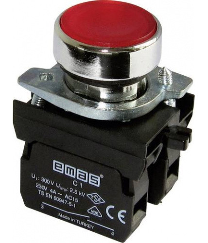 Нажимная кнопка EMAS CM200DK (1Н3) красная - фото №1