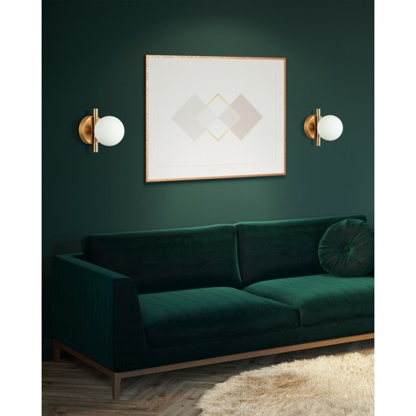 Бра, настенный светильник Italux WL-5622-1-BRO-W Reverso G9 1x25W IP20 латунный - фото №1