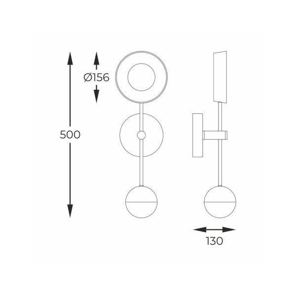 Бра, настінний світильник Zuma Line MB7170-2-3BGT Lara Led 1x11W 3000K 1300Lm IP20 Gold - фото №1