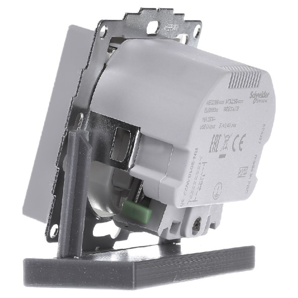 USB розетка Schuko Schneider Electric Merten System M MTN2366-0460 2 USB (алюміній) - фото №1