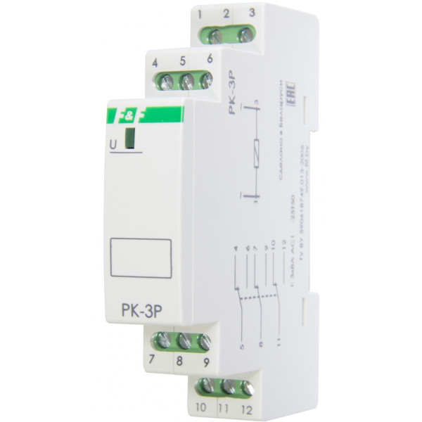 Допоміжне реле F&F PK-3P-230V 230В 3х8 А