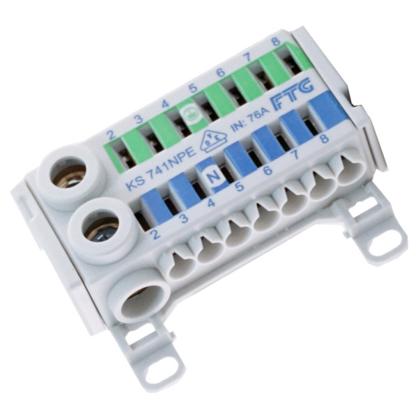 Клема FTG KS 741NPE (вхід: 1х25мм², 7х4мм², виходи: 1х16мм², 7х4мм²) - фото №1