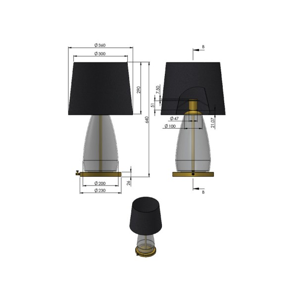 Настільна лампа Pikart 32016 E27 1x60W IP20 Чорна - фото №2