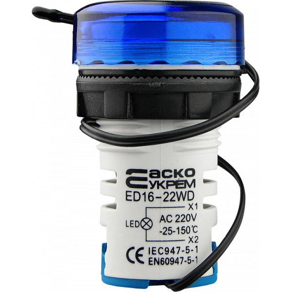 Цифровий вимірювач температури Аско-Укрем ED16-22WD -25°С-150°C синій (A0190010044) - фото №3