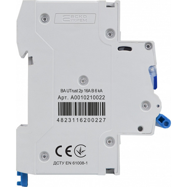 Автоматический выключатель Аско-Укрем UTrust 2р 16А B 6kА (A0010210022) - фото №2