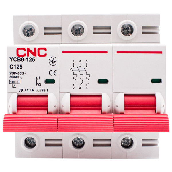 Автоматичний вимикач CNC YCB9-125 3Р 125А 10kA C