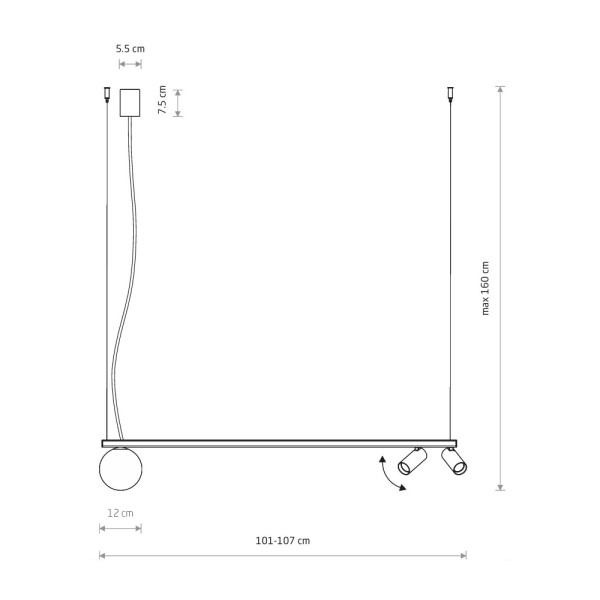 Подвесной светильник, люстра Nowodvorski 11447 Fourty III GU10+G9 3x10W IP20 черный - фото №2
