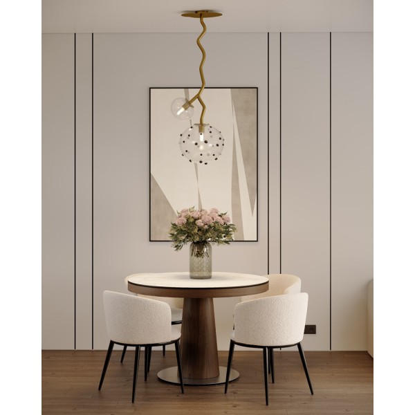 Люстра Pikart 36241-1 DewLight L 2x60W E27 IP20 латунна - фото №2