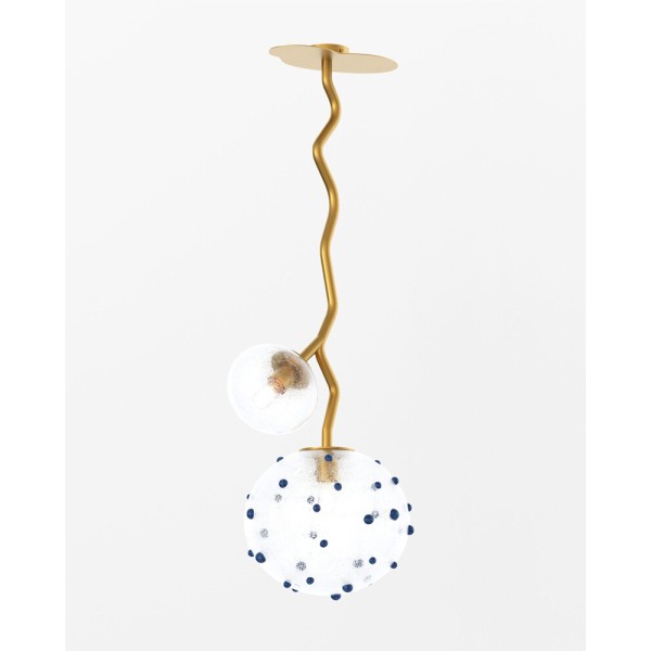 Люстра Pikart 36241-1 DewLight L 2x60W E27 IP20 латунна - фото №3