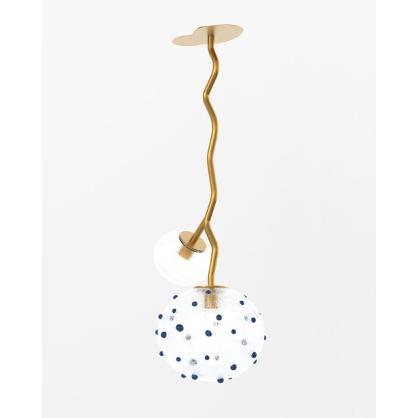 Люстра Pikart 36241-1 DewLight L 2x60W E27 IP20 латунна - фото №4