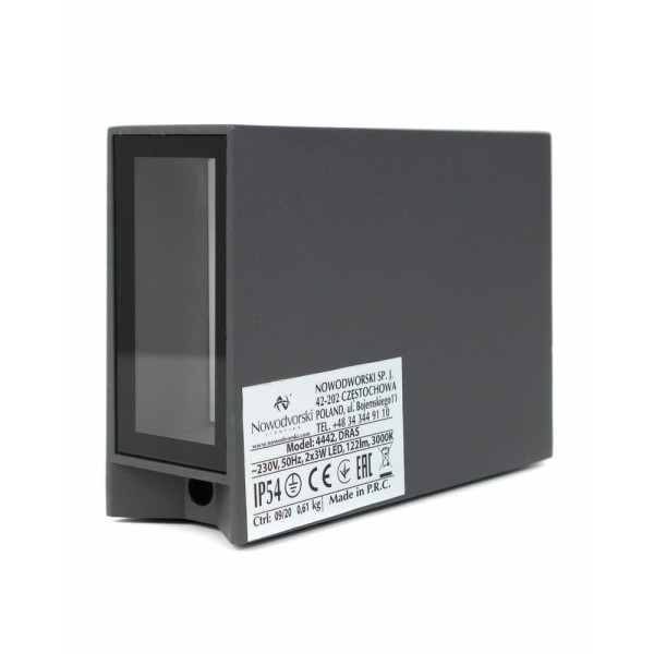 Вуличний світильник Nowodvorski 4442 Dras LED 2x3W 3000K 122Lm IP54 Сірий - фото №3