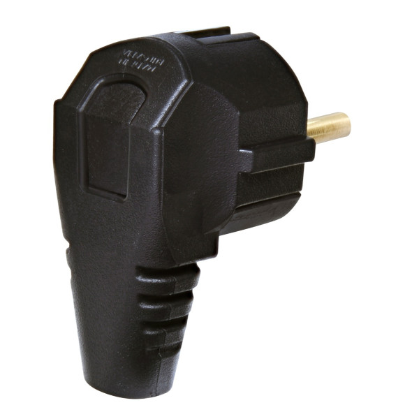 Вилка угловая ETI PKB-90 2Р+РЕ каучук IP20 черная (4481000) - фото №1