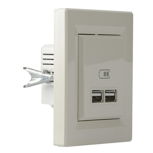 USB розетка Schneider Electric Asfora EPH2700223 (кремова) - фото №1