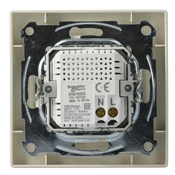 USB розетка Schneider Electric Asfora EPH2700223 (кремова) - фото №3