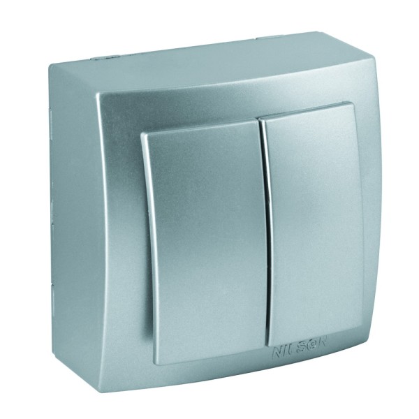 Выключатель Nilson Themis серебро 2кл ( 26131003 )