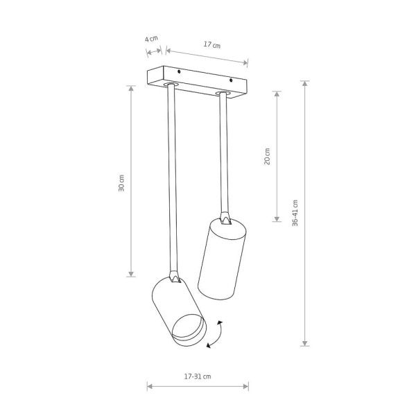 Светильник поворотный, спот Nowodvorski 7726 Mono long GU10 2x10W IP20 Белый - фото №1