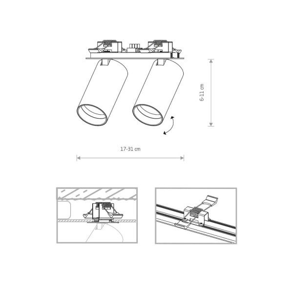 Светильник поворотный, спот Nowodvorski 7834 Mono surface GU10 2x10W IP20 Черный - фото №1