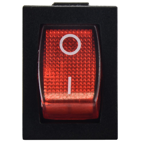 Переключатель Аско-Укрем KCD1-4-201N R/B (0-I) с подсветкой красный (A0140040062) - фото №1