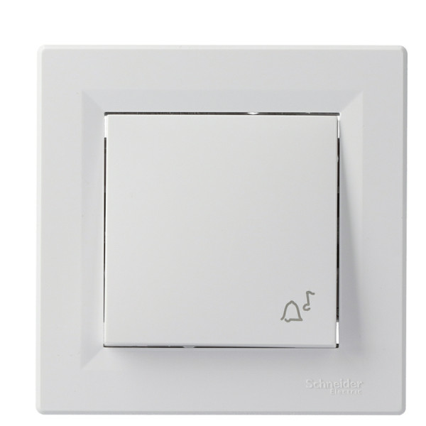 Выключатель кнопочный «Звонок» белый Asfora, EPH0800121