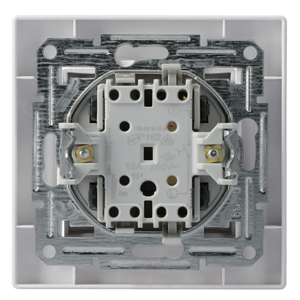 Выключатель кнопочный «Звонок» белый Asfora, EPH0800121 - фото №3