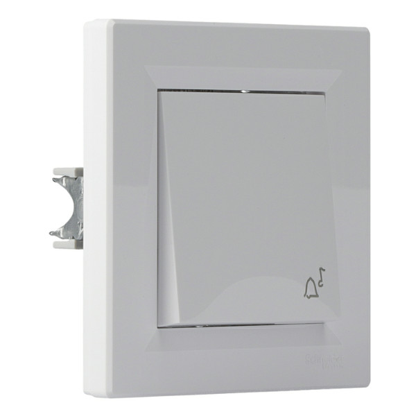 Выключатель кнопочный «Звонок» белый Asfora, EPH0800121 - фото №5