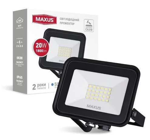 Прожектор Maxus FL-04 20Вт 5000K (1-MFL-04-2050) - фото №1