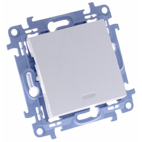 Одинарний вимикач з підсвічуванням Kontakt Simon Simon 10 CW1L.01/11 (білий) - фото №2