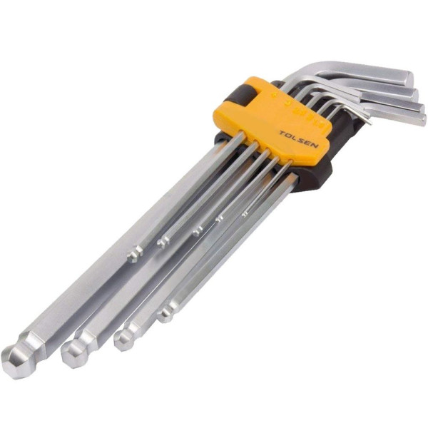 Комплект шестигранных закругленных ключей Tolsen (20053) 1.5-10мм (9шт) - фото №2