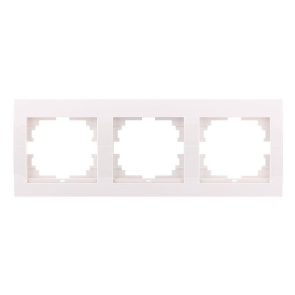 Рамка 3-местная горизонтальная белая, Deriy, Lezard